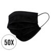50 x 3-laags wegwerp mondmaskers (niet-medisch) | Zwart