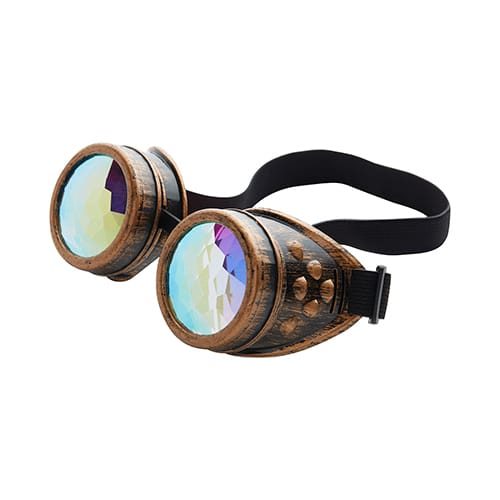 Steampunk goggle caleidoscoop bril koper | big flower