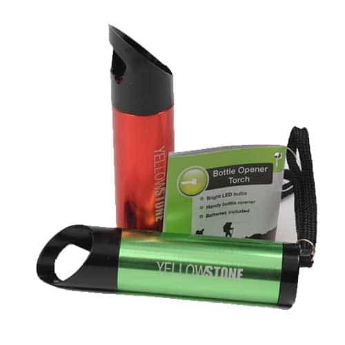 Camping zaklamp flesopener