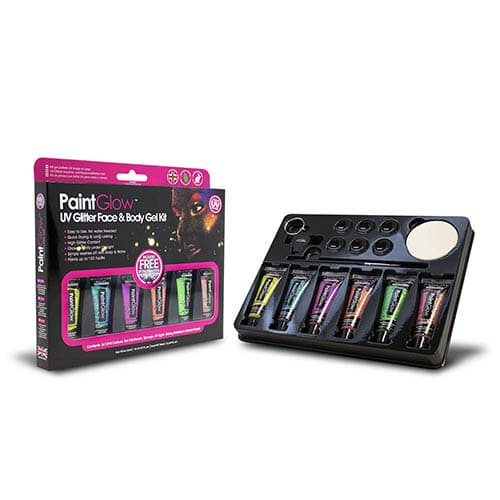 Paintglow | Glitter UV face en body paint kit - Afbeelding 2