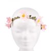 Haarband met bloemen | wit/roze