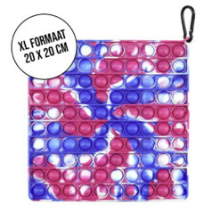 Pop it XL | fidget toy | groot vierkant | roze blauw marmer