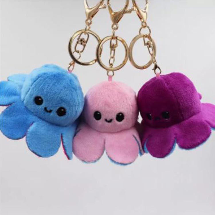 Sleutelhanger mood octopus | donkerblauw roze - Afbeelding 2