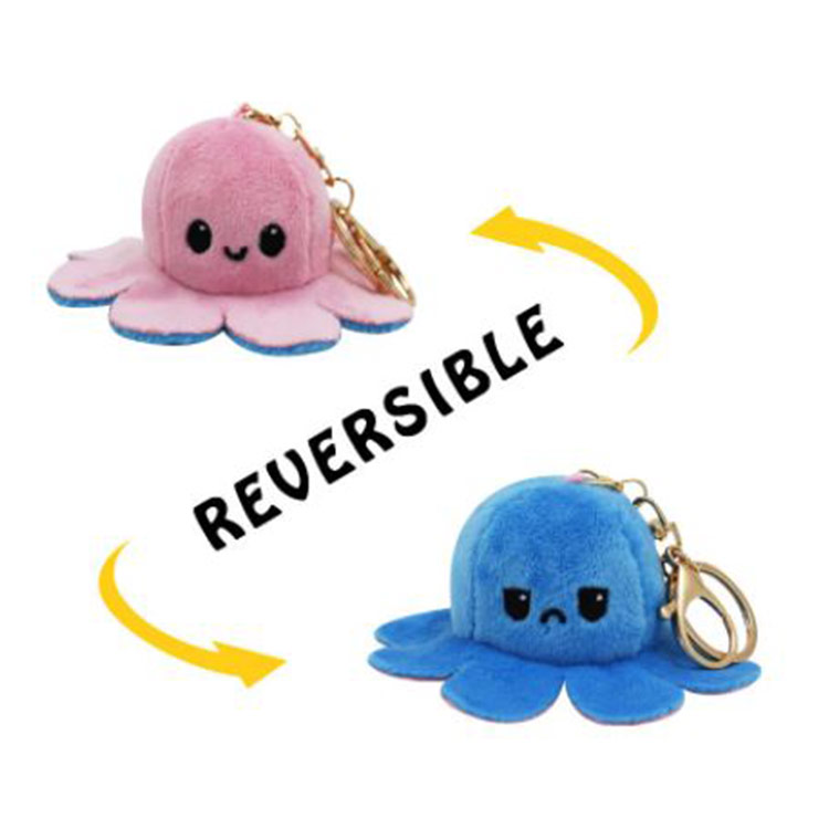 Sleutelhanger mood octopus | donkerblauw roze