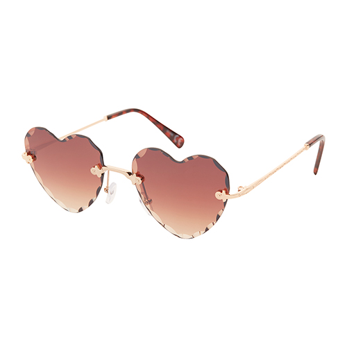 Trendy hartjes zonnebril chroom | bruine lenzen - Afbeelding 2