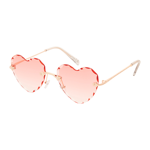Trendy hartjes zonnebril chroom | roze lenzen - Afbeelding 2