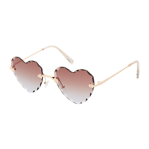 Trendy hartjes zonnebril chroom | smoke lenzen - Afbeelding 2