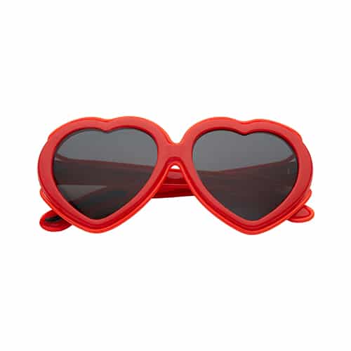 Hartjes zonnebril met el-wire LED verlichting | neon rood