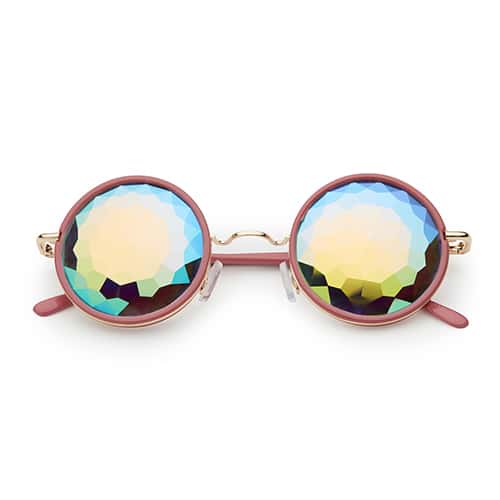 Deluxe steel caleidoscoop bril roze | big flower