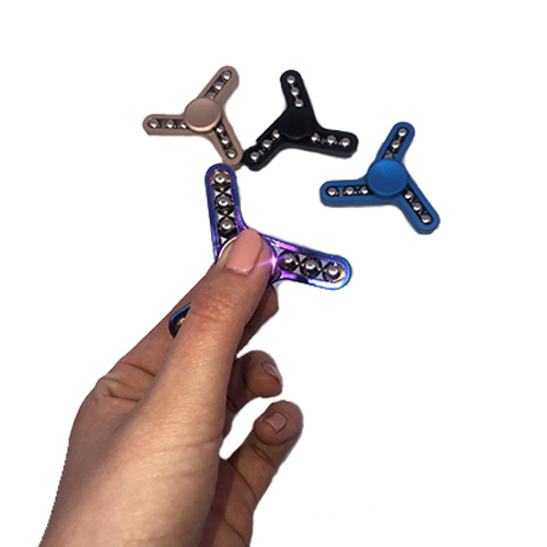 Metalen fidget spinner met balletjes - diverse kleuren - Afbeelding 3