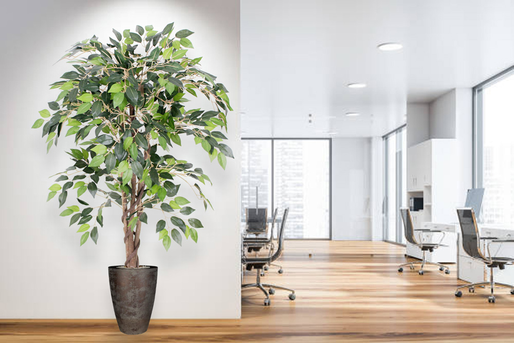 Kunstplant mini ficus - vijgenboom - 90 cm - Afbeelding 5