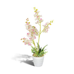 Kunst orchidee in pot - 50 cm - wit