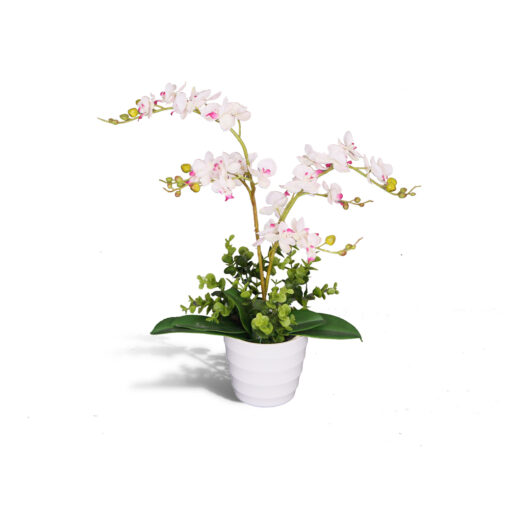 Kunstplant orchidee wit roze 50 cm