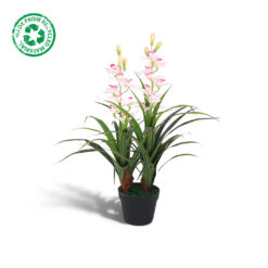 Alternative view of Kunst orchidee in pot - 100 cm - wit/roze