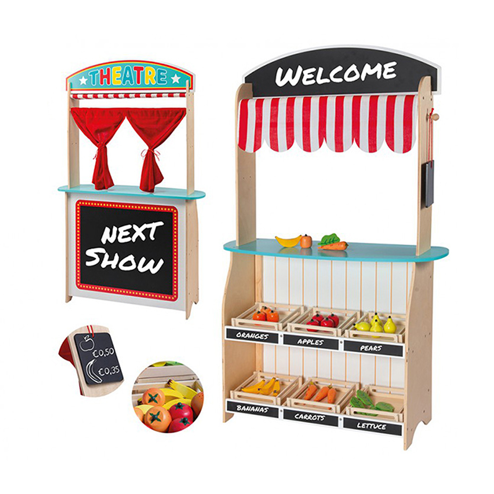 Jouéco theater en winkel met accessoires | 2 in 1