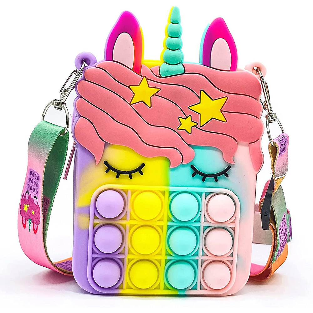 Fidget toys pop it - unicorn regenboog tasje - Afbeelding 3