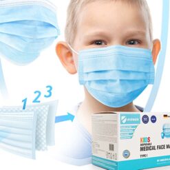 50 x wegwerp kinder mondmaskers | Blauw