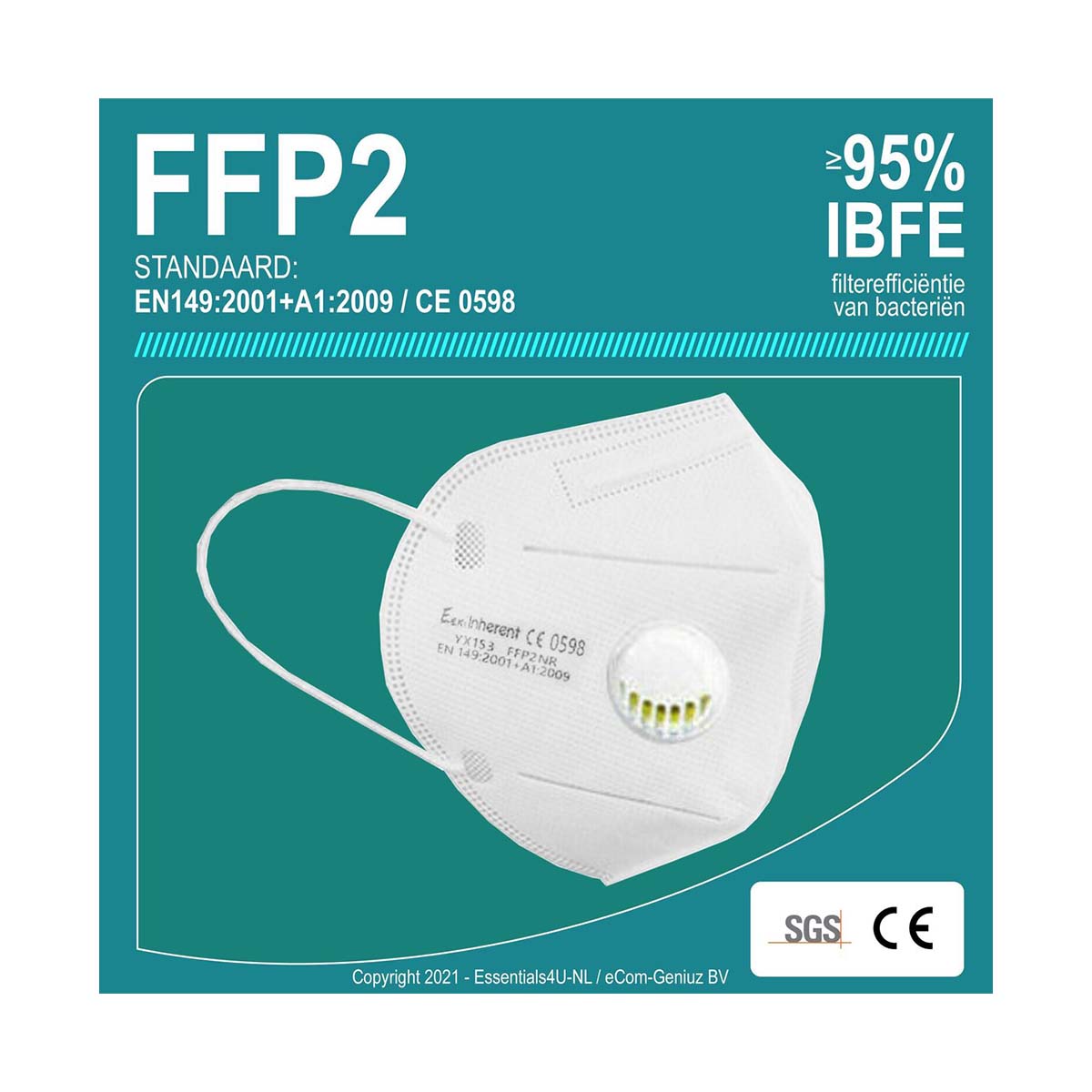 Eexi Inherent FFP2 Mondmasker met ventiel | 5 stuks