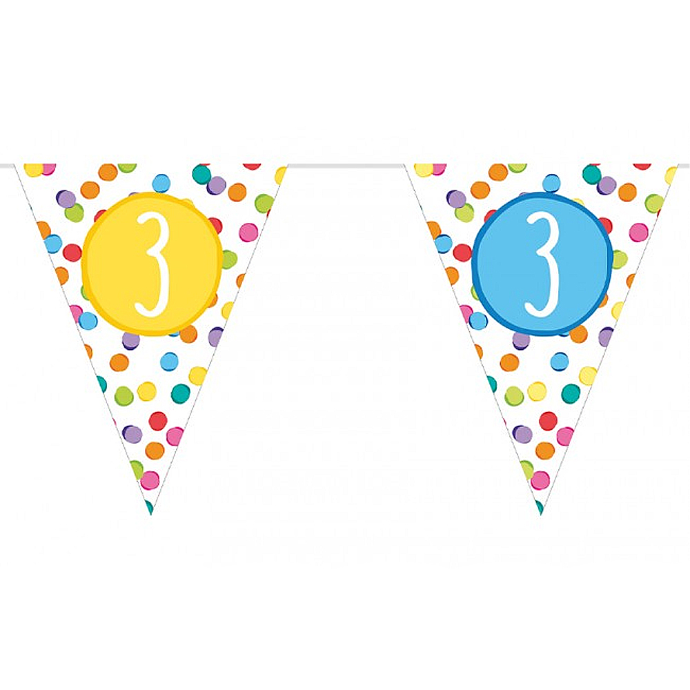 Vlaggenlijn 3 jaar confetti - Afbeelding 2