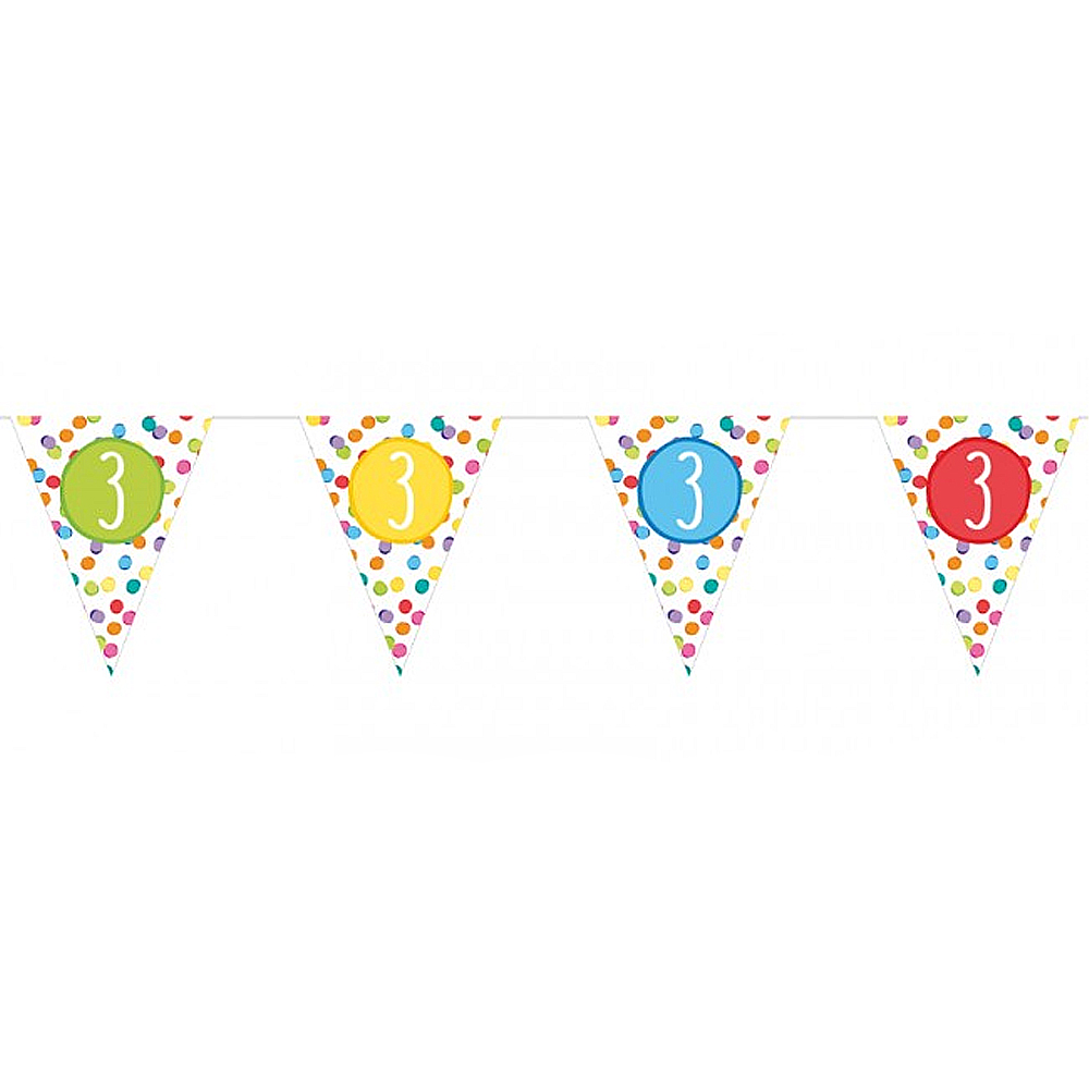 Vlaggenlijn 3 jaar confetti