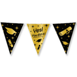 Vlaggenlijn Yes you did it! zwart/goud