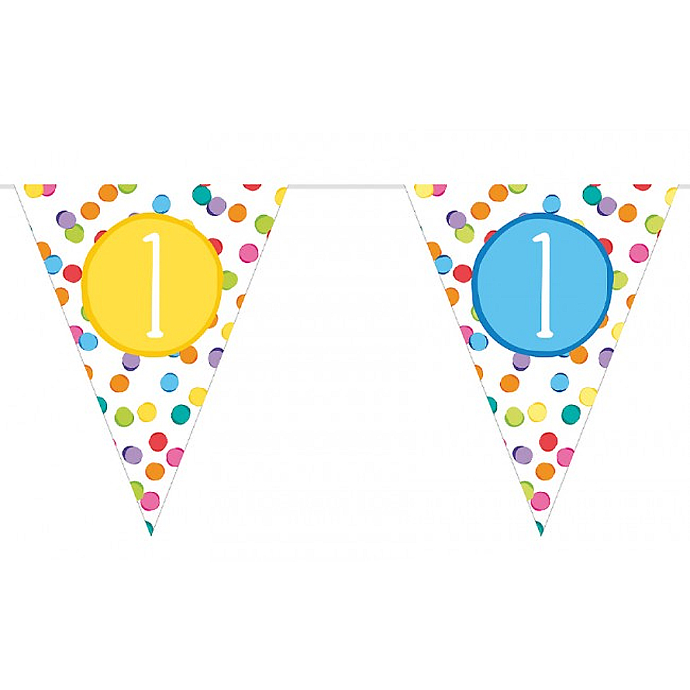 Vlaggenlijn 1 jaar confetti - Afbeelding 2