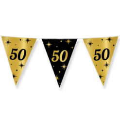 Vlaggenlijn 50 jaar zwart/goud