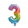 Folieballon regenboog cijfer 3