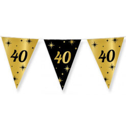 Vlaggenlijn 40 jaar zwart/goud