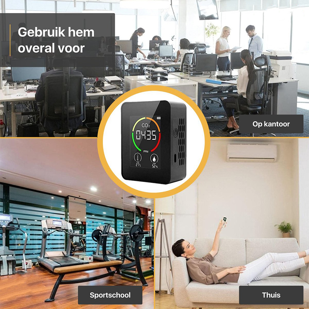 CO2 meter zwart - Afbeelding 4