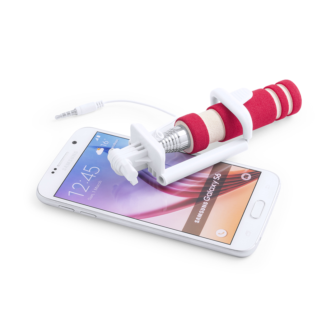 Opvouwbare selfie stick rood - Afbeelding 2