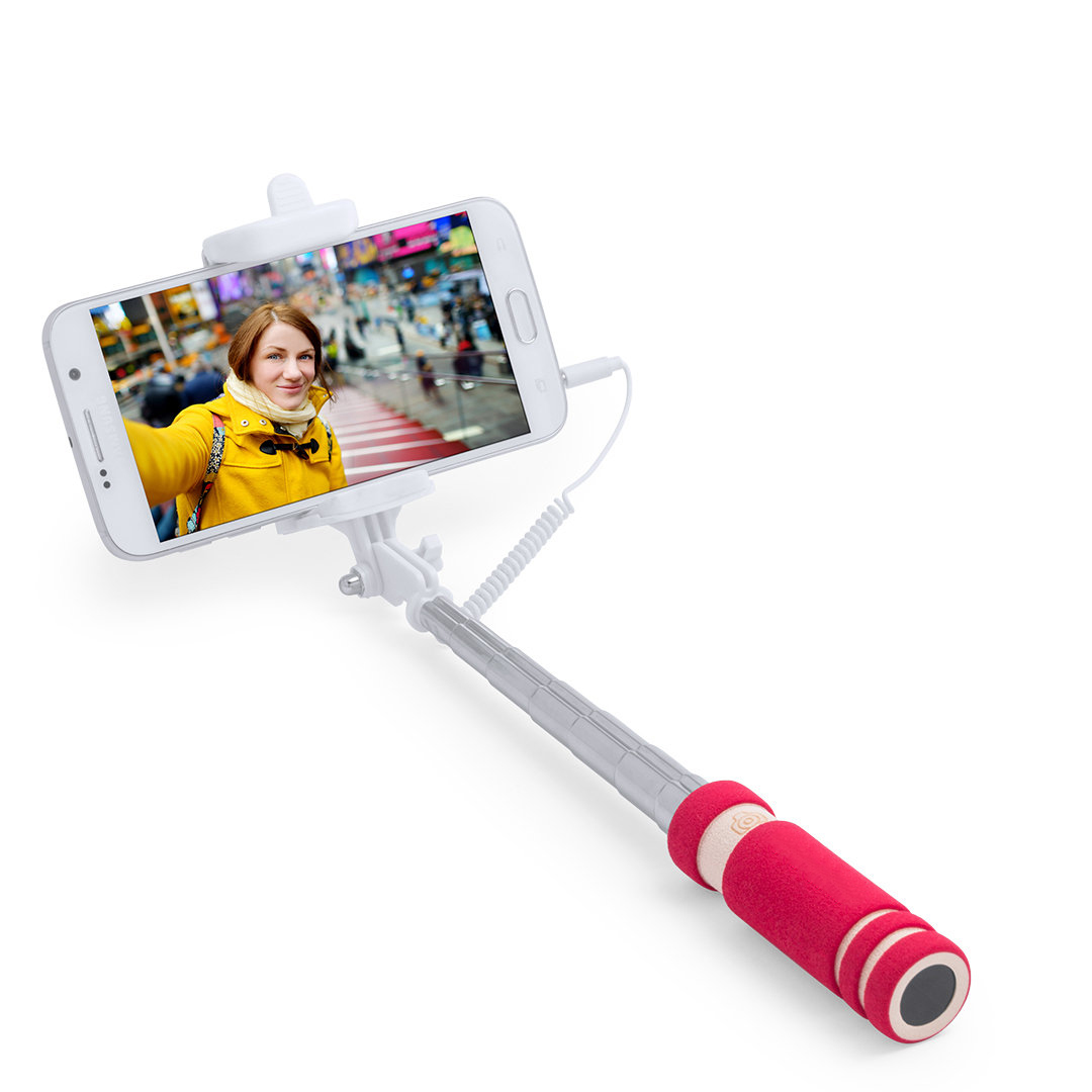 Opvouwbare selfie stick rood