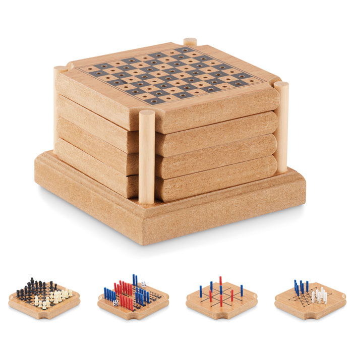 Onderzetters met klassieke spellen 4 stuks