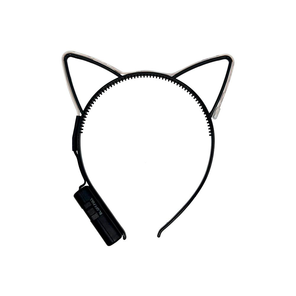 LED haarband kattenoortjes wit - Afbeelding 2