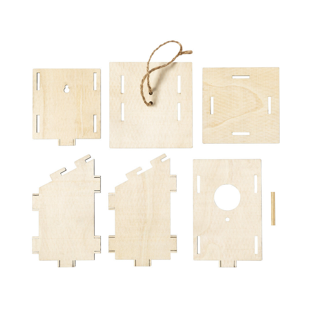 Vogelhuisje hout beige - Afbeelding 4