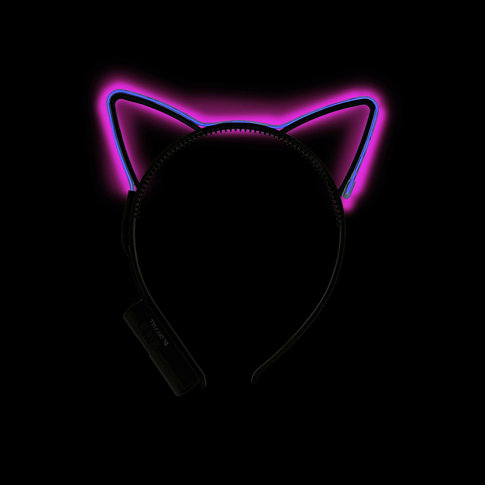 LED haarband kattenoortjes roze - Afbeelding 3