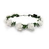 LED haarband bloemen wit