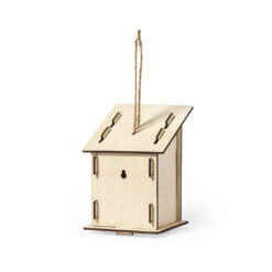 Vogelhuisje hout beige