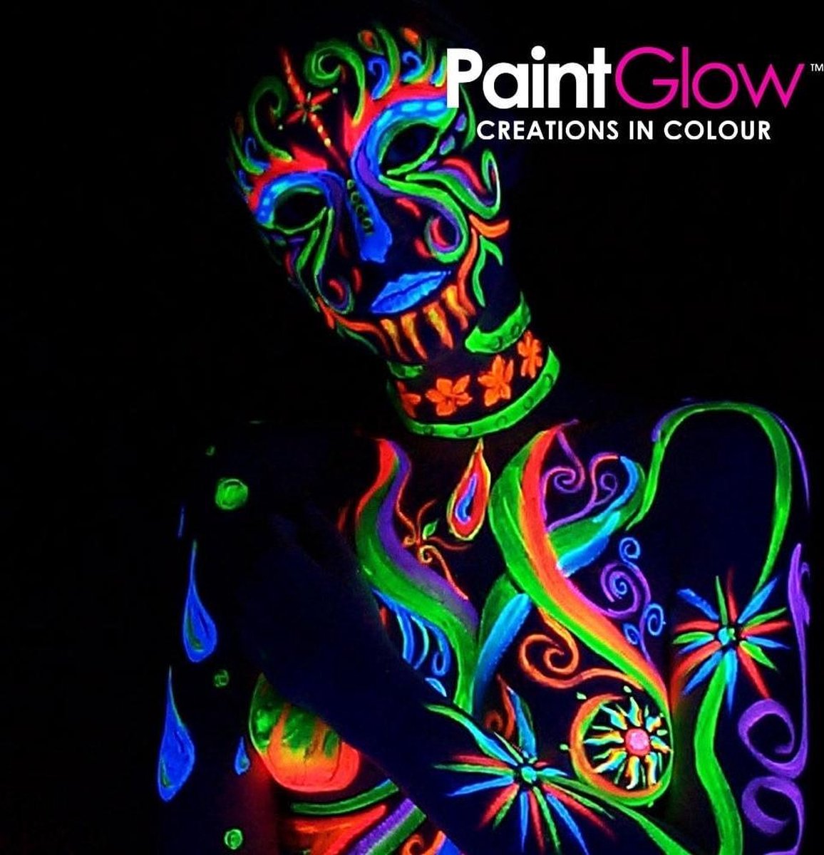 UV Face & Body paint blauw - Afbeelding 2