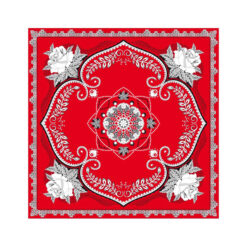 Rode boerenzakdoek met bloemenprint 63 x 63 cm