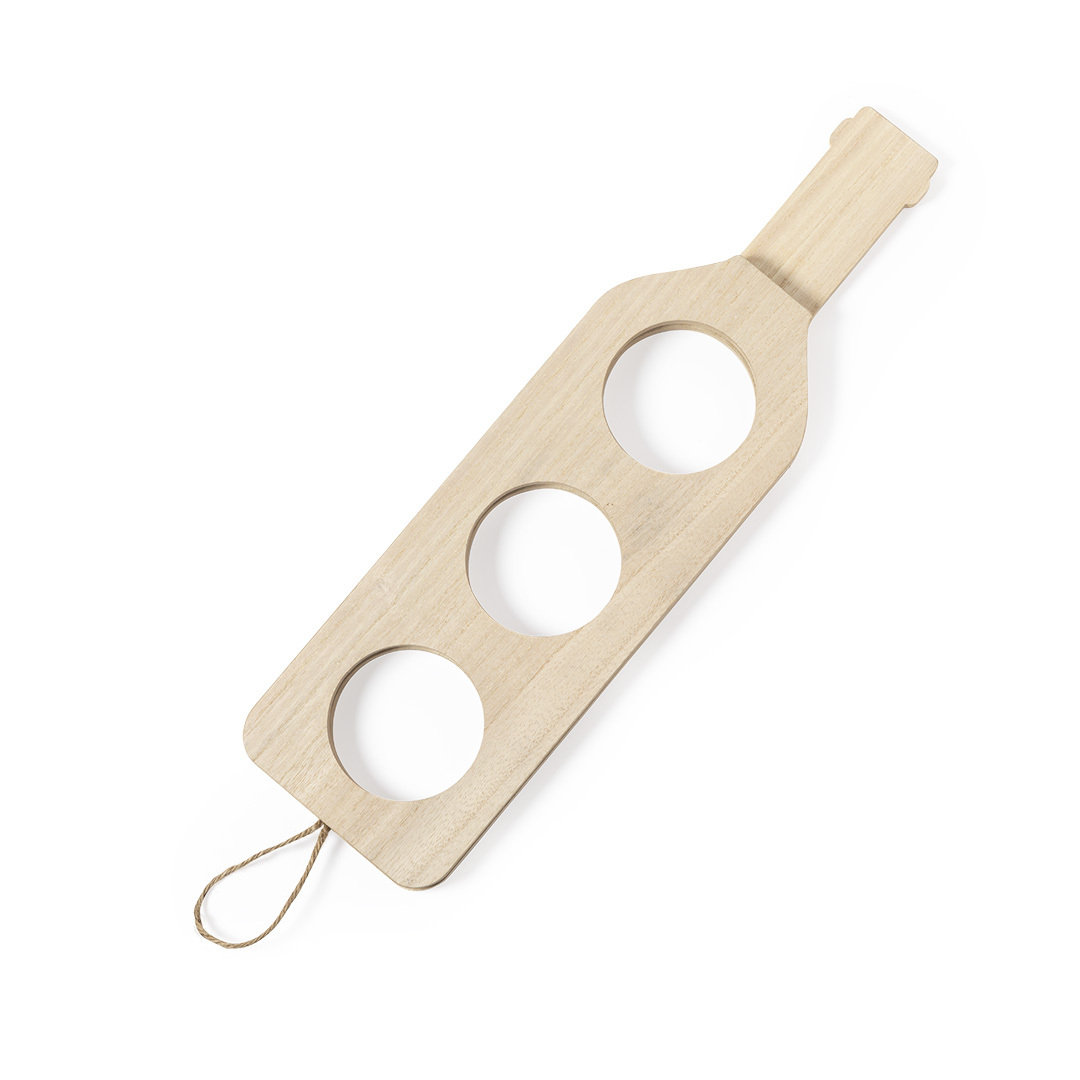 Wijnrek voor 3 flessen hout beige - Afbeelding 2