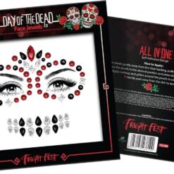 Alternative view of Face Jewels Day Of The Dead Skull Halloween glitters