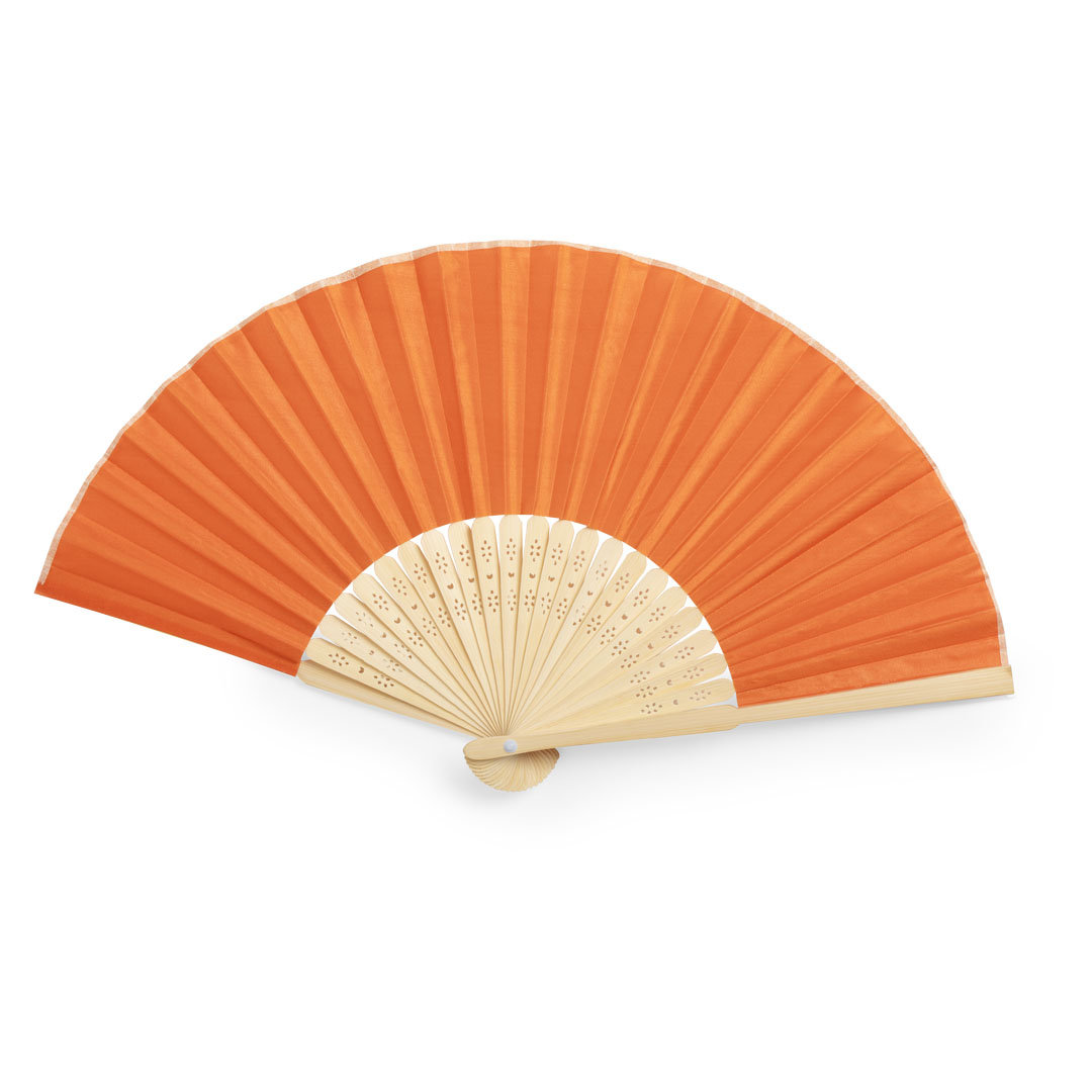 Handwaaier bamboe/polyester oranje