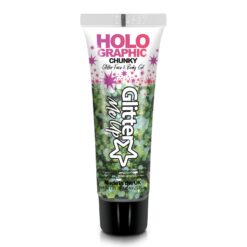 Holographic Chunky Glitter Face & Body Gel - Green Envy