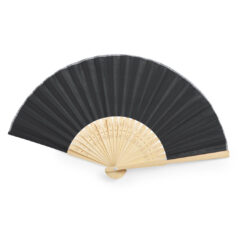 Handwaaier bamboe/polyester zwart