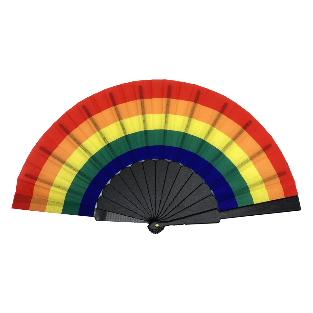 Festival waaier regenboog vlag + Roze Partydop - Afbeelding 3