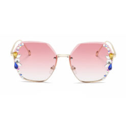 Zonnebril diamant roze ronde hoeken