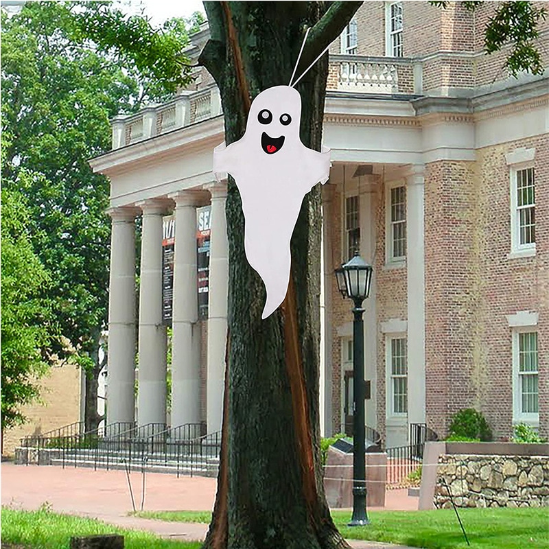Hangdecoratie Halloween spookje 100 cm wit - Afbeelding 4