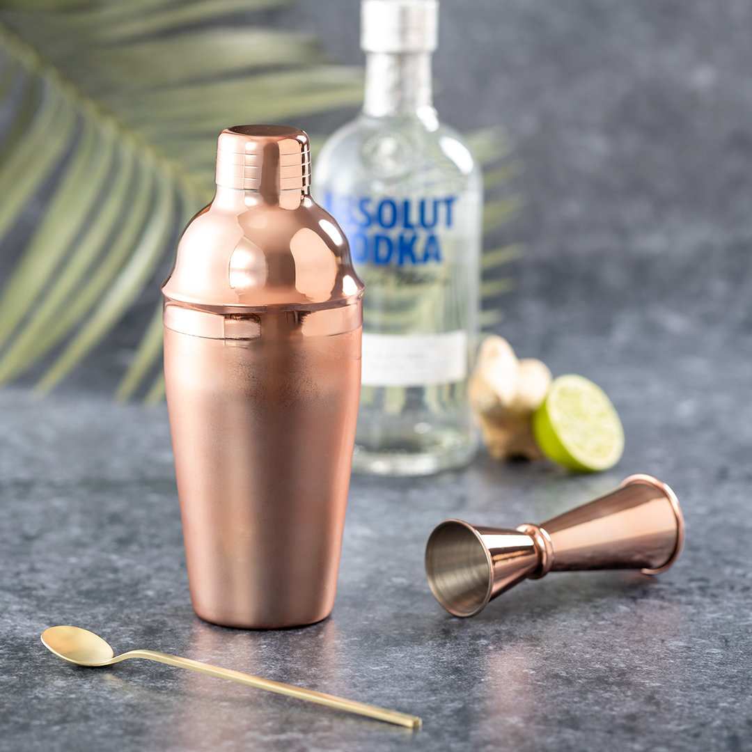 Cocktail jigger barmaatje 50 ml RVS koper - Afbeelding 3
