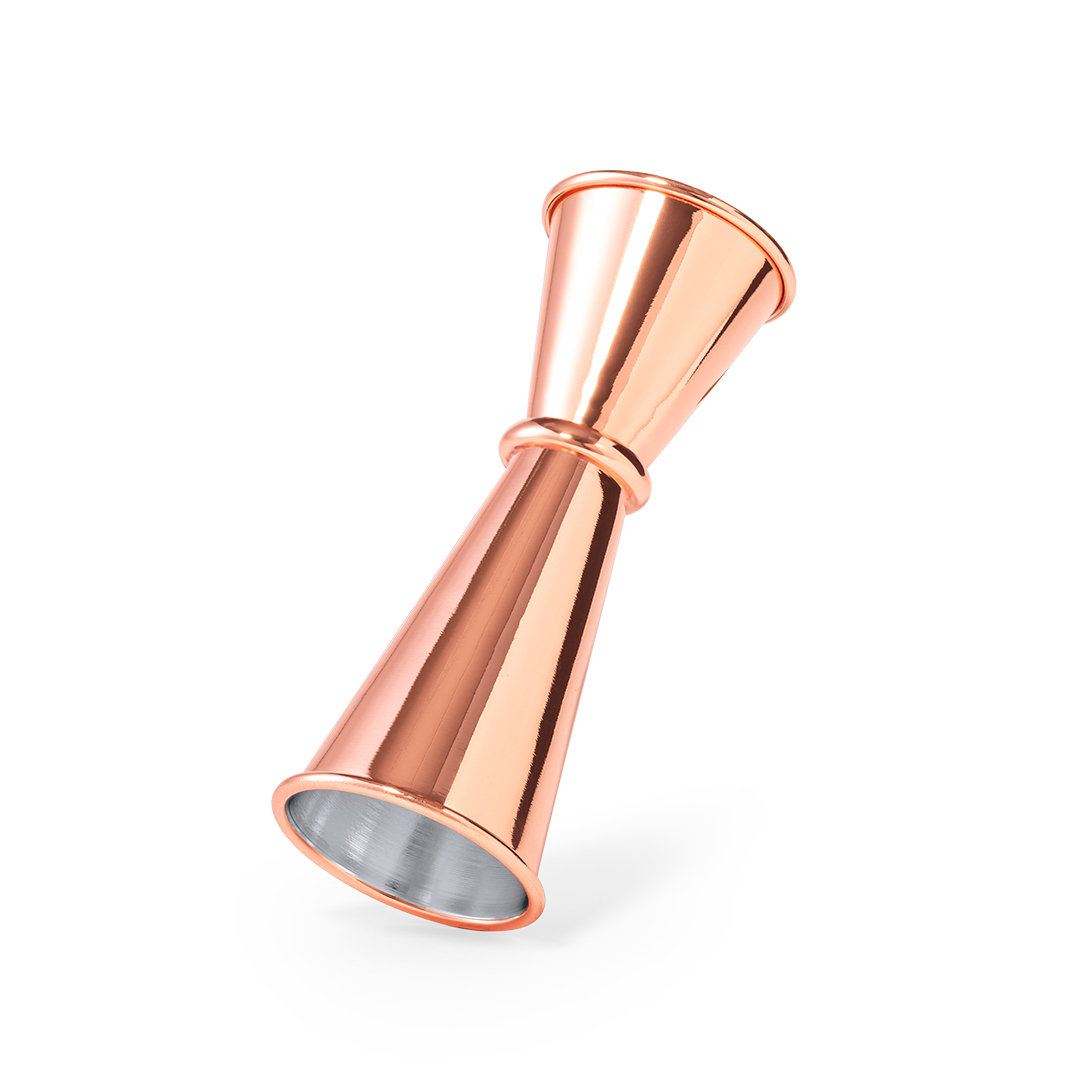 Cocktail jigger barmaatje 50 ml RVS koper - Afbeelding 2